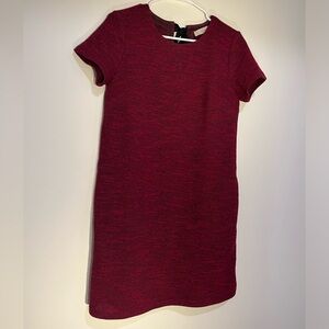 Loft shift office dress. Size 4. Dark raspberry and maroon twill.